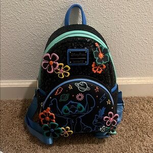 Sequin Stich Loungefly Disney park exclusive backpack